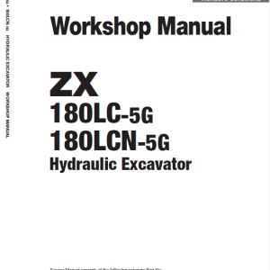 Hitachi Zx180lc-5b And Zx180lc-5g Excavator Service Manual