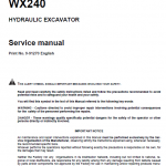 Case Wx210 And Wx240 Excavator Service Manual