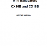 Case Cx16b And Cx18b Mini Excavator Service Manual