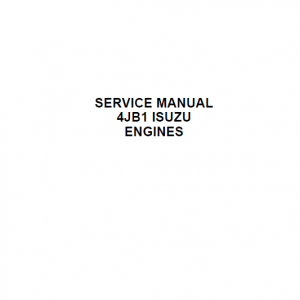 Isuzu 4jb1 Engines Service Manual