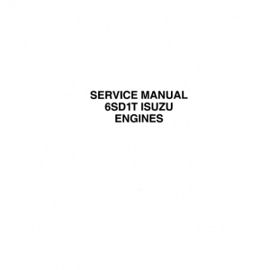 Isuzu 6sd1t Engines Service Manual