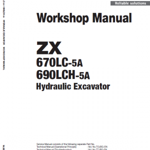 Hitachi Zx670lc-5a And Zx690lch-5a Excavator Manual
