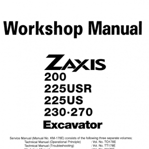 Hitachi Zx200, Zx225usr, Zx230 And Zx270 Zaxis Excavator Manual