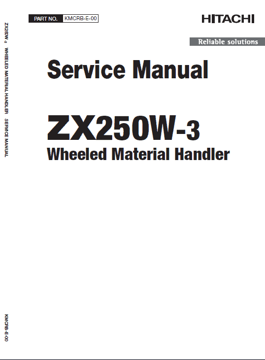 Hitachi Zaxis Zx250w-3 Excavator Manual