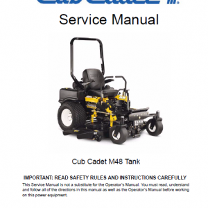 Cub Cadet M48 Tank Mower Service Manual