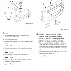 Hitachi Zx240-5a, Zx240lc-5a And Zx250lch-5a Excavator Manual