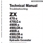 Hitachi Zx470-6, Zx490lch-6 And Zx530lch-6 Excavator Manual