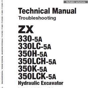 Hitachi Zx330-5a, Zx330lc-5a And Zx350lch-5a Zaxis Excavator Manual