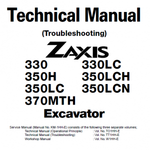 Hitachi Zx330, Zx330lc, Zx350lch, Zx370mth Zaxis Excavator Manual