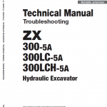 Hitachi Zx300-5a, Zx300lc-5a And Zx300lch-5a Zaxis Excavator Manual