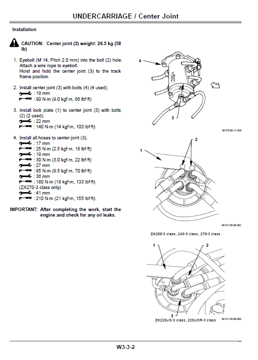 Hitachi Zaxis Zx200-3, Zx240-3 And Zx270-3 Excavator Manual