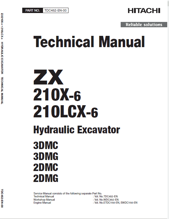 Hitachi Zx210x-6 And Zx210lcx-6 Zaxis Excavator Manual