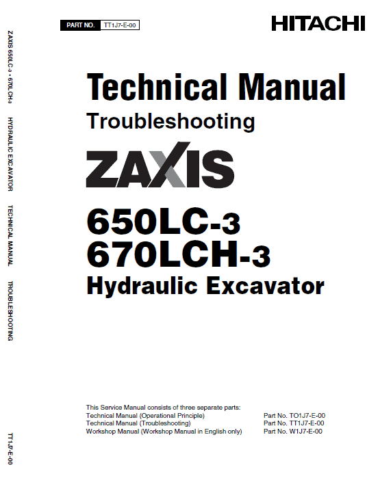 Hitachi Zx650lc-3 And Zx670lch-3 Excavator Manual