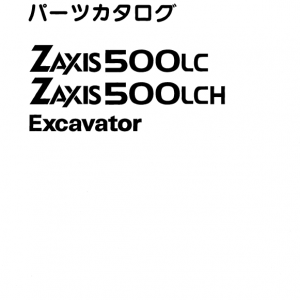 Hitachi Zx500lc And Zx500lch Excavator Service Manual