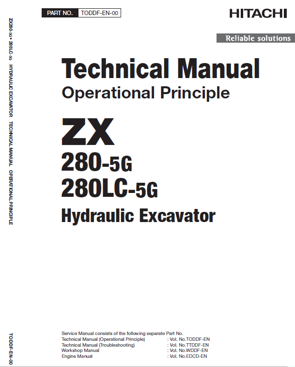 Hitachi Zx280-5g And Zx280lc-5g Zaxis Excavator Manual