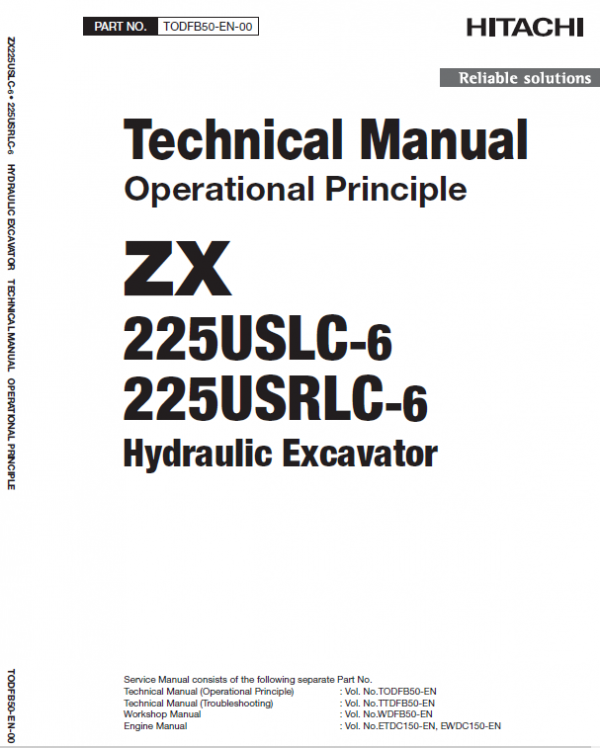 Hitachi Zx225uslc-6 And Zx225usrlc-6 Zaxis Excavator Manual