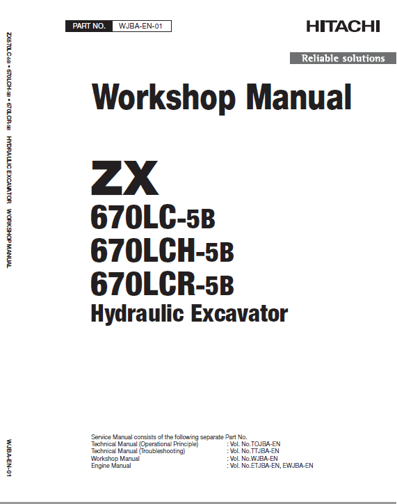 Hitachi Zx670lc-5b And Zx690lch-5b Excavator Manual