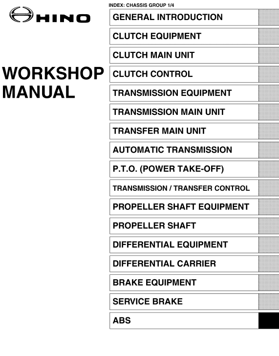 Hino Truck 2010 Service Manual