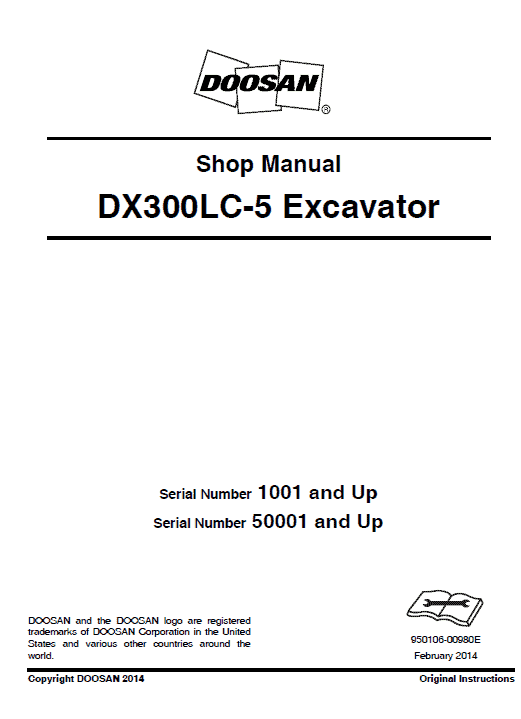 Doosan Dx300lc-5 Excavator Service Manual