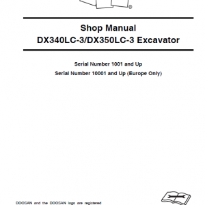 Doosan Dx340lc-3 And Dx350lc-3 Excavator Service Manual
