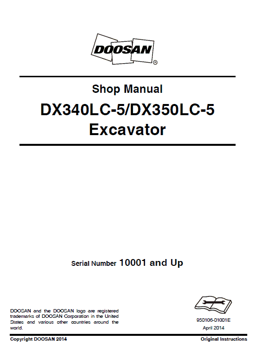 Doosan Dx340lc-5 And Dx350lc-5 Excavator Service Manual