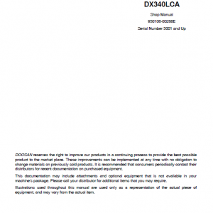 Doosan Dx340lca Excavator Service Manual