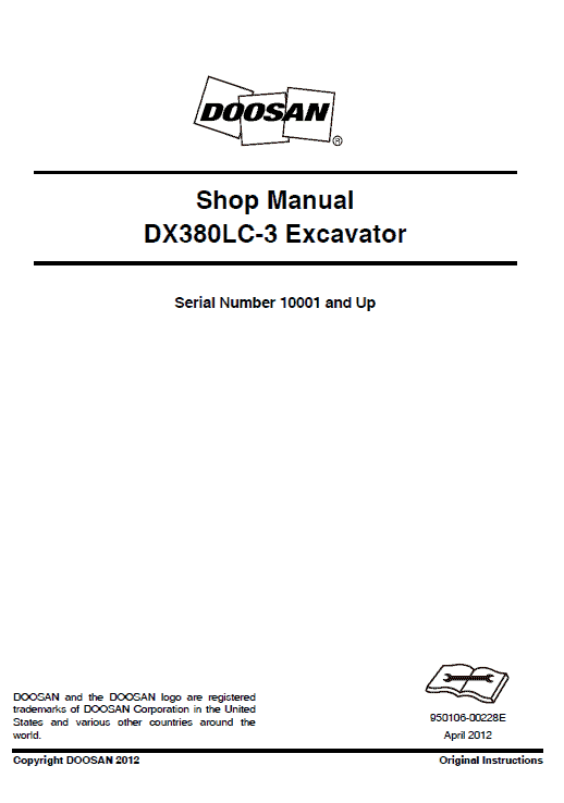 Doosan Dx380lc-3 Excavator Service Manual