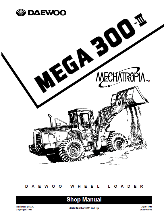Daewoo Mega M300-iii Wheel Loader Service Manual