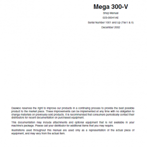 Daewoo Mega M300-v Wheel Loader Service Manual