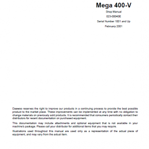 Daewoo Mega M400-v Wheel Loader Service Manual