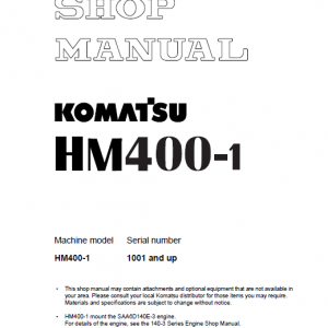 Komatsu Hm400-1 Dump Truck Service Manual