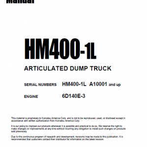 Komatsu Hm400-1l Dump Truck Service Manual