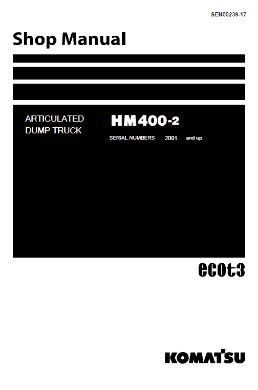 Komatsu Hm400-2 Dump Truck Service Manual