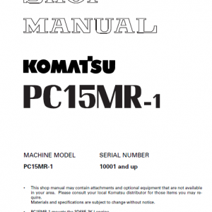 Komatsu Pc15mr-1 Excavator Service Manual