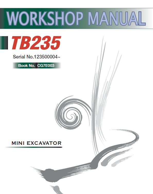 Takeuchi Tb235 Compact Excavator Service Manual