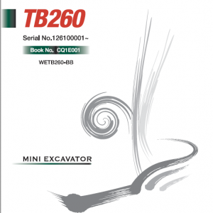 Takeuchi Tb260 Compact Excavator Service Manual