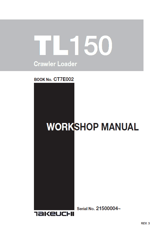Takeuchi Tl150 Loader Service Manual