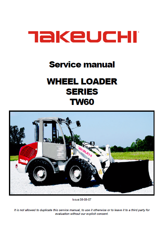 Takeuchi Tw60 Wheel Loader Service Manual