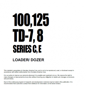 Komatsu Dresser Td7c, Td7e, Td8c And Td8e Dozer Service Manual