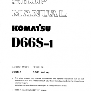 Komatsu D66s-1 Dozer Service Manual