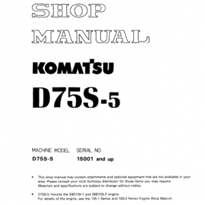 Komatsu D75s-5 Dozer Service Manual