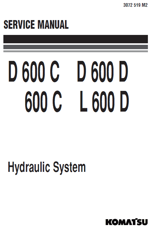 Komatsu D600c, D600d, 600c And L600d Dozer Service Manual