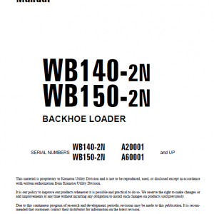 Komatsu Wb140-2 And Wb150-2 Backhoe Loader Service Manual
