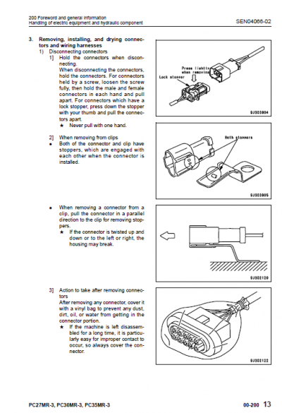 Komatsu PC27MR-3, PC30MR-3, PC35MR-3 Excavator Service Manual