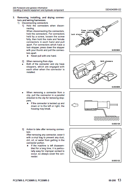 Komatsu Pc27mr-3, Pc30mr-3, Pc35mr-3 Excavator Service Manual