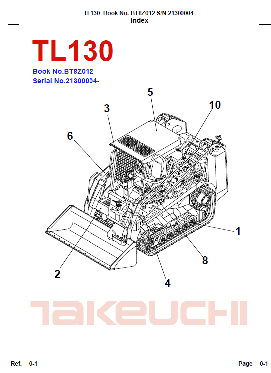 Takeuchi Tl130 Loader Service Manual