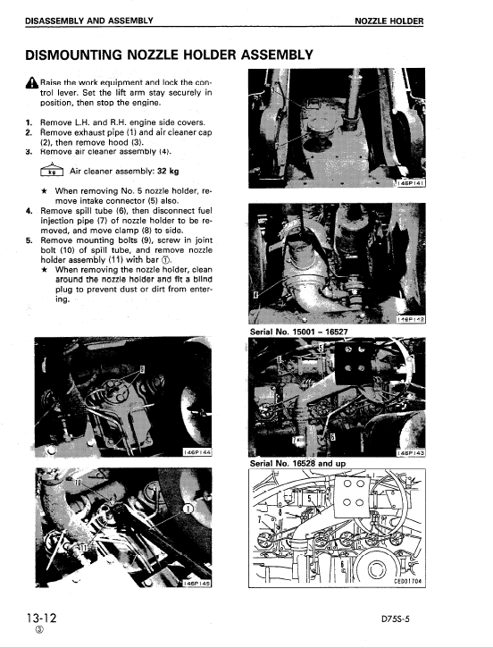 Komatsu D75s-5 Dozer Service Manual