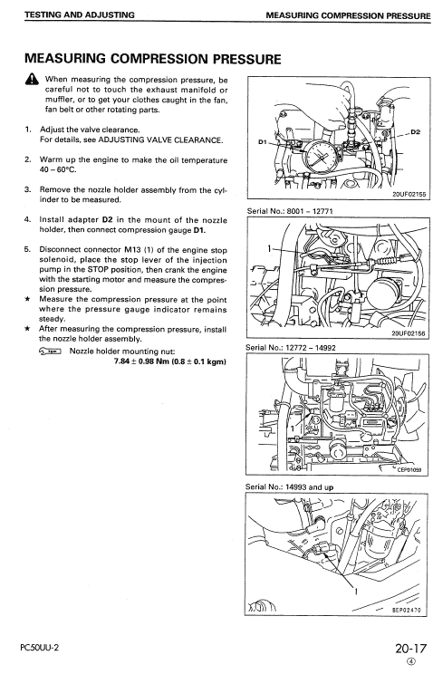 Komatsu Pc50uu-2 Excavator Service Manual