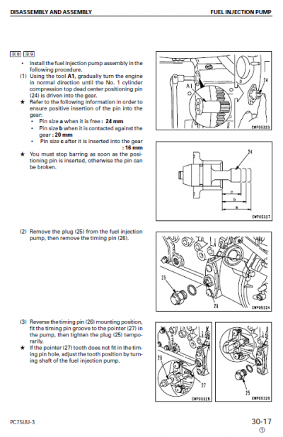 Komatsu PC75UU-3 Excavator Service Manual