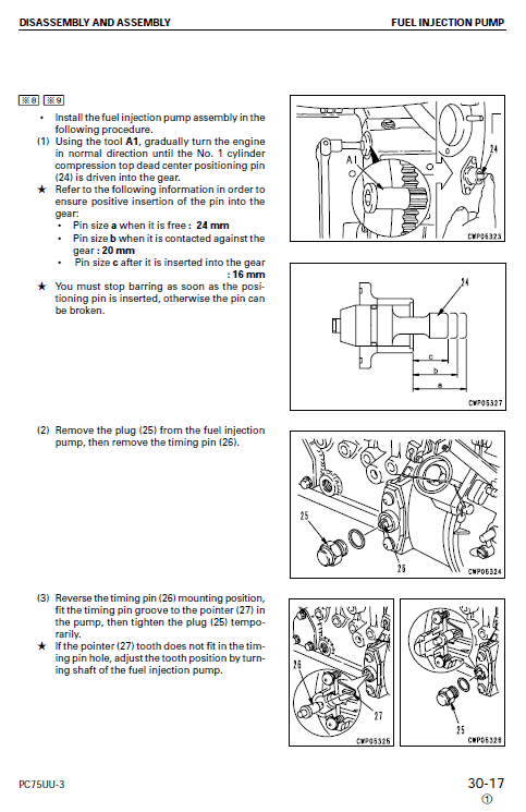 Komatsu Pc75uu-3 Excavator Service Manual